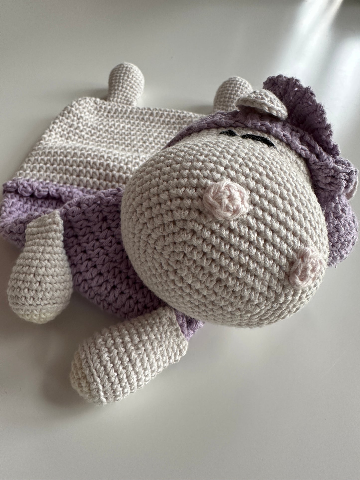 Hippo Snuggle Set (Comforter + Rattle)