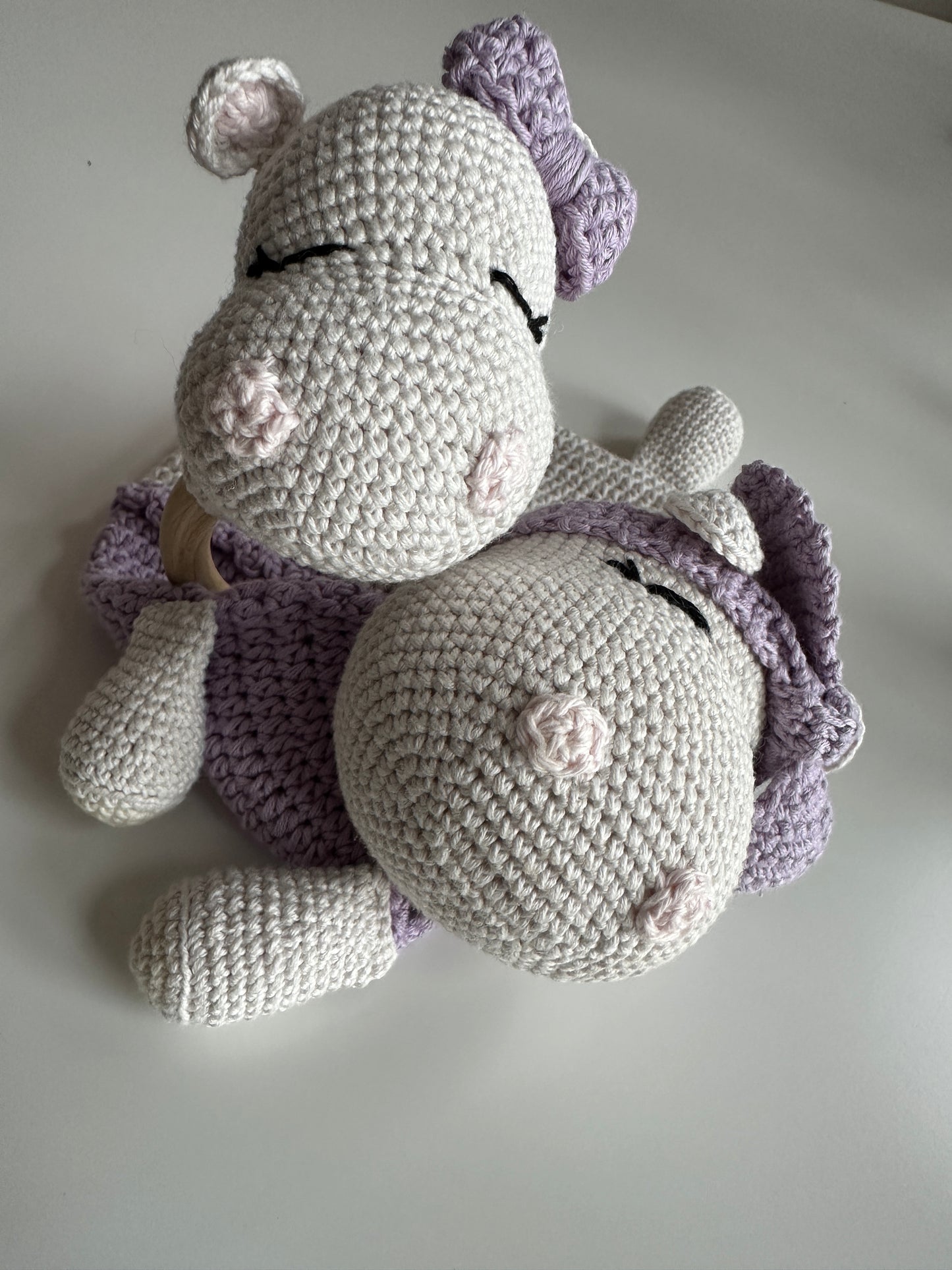 Hippo Snuggle Set (Comforter + Rattle)